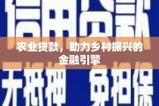 北部新区农业贷款，助力乡村振兴的金融引擎