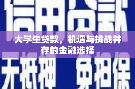 北部新区大学生贷款，机遇与挑战并存的金融选择