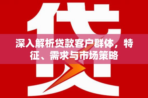 北部新区深入解析贷款客户群体，特征、需求与市场策略