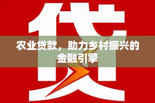 北部新区农业贷款，助力乡村振兴的金融引擎