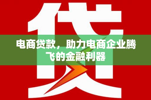 北部新区电商贷款，助力电商企业腾飞的金融利器