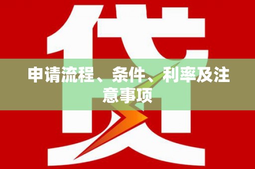 北部新区申请流程、条件、利率及注意事项