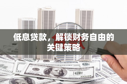 北部新区低息贷款，解锁财务自由的关键策略