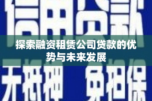 北部新区探索融资租赁公司贷款的优势与未来发展