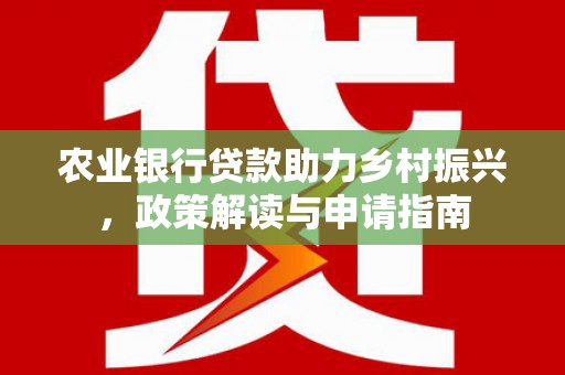 北部新区农业银行贷款助力乡村振兴，政策解读与申请指南