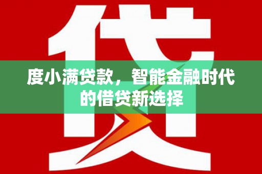 北部新区度小满贷款，智能金融时代的借贷新选择