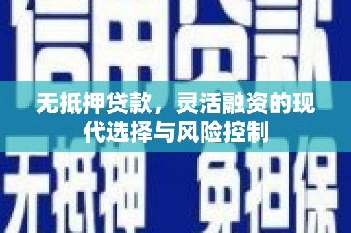北部新区无抵押贷款，灵活融资的现代选择与风险控制