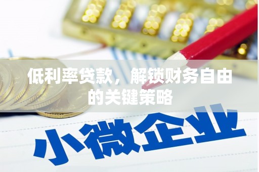 北部新区低利率贷款，解锁财务自由的关键策略