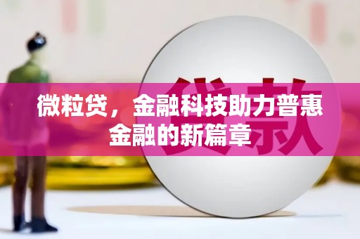 北部新区微粒贷，金融科技助力普惠金融的新篇章