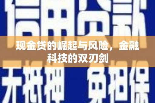 北部新区现金贷的崛起与风险，金融科技的双刃剑