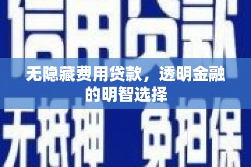 北部新区无隐藏费用贷款，透明金融的明智选择