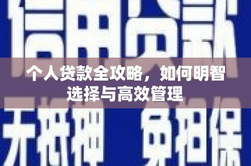 北部新区个人贷款全攻略，如何明智选择与高效管理