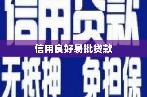北部新区信用良好易批贷款