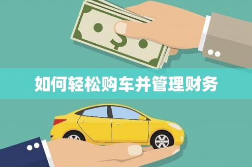 北部新区如何轻松购车并管理财务