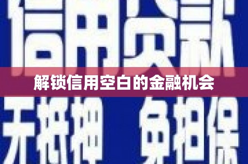 北部新区解锁信用空白的金融机会