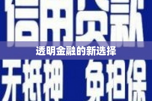 北部新区透明金融的新选择