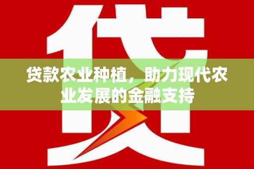 北部新区贷款农业种植，助力现代农业发展的金融支持
